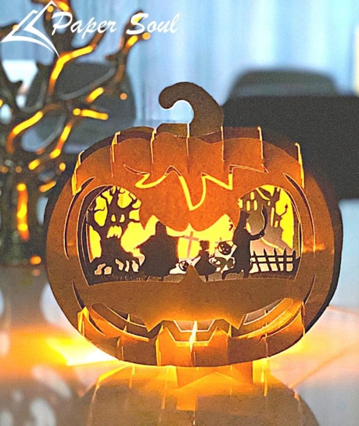 Pumpkin paper lantern template