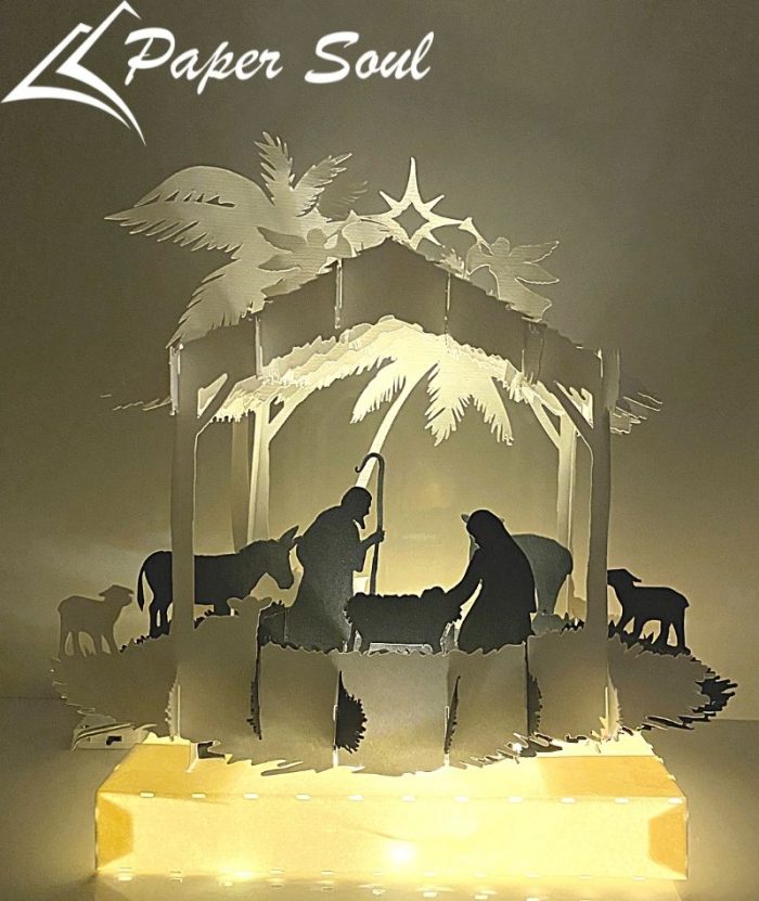 Paper nativity scene template