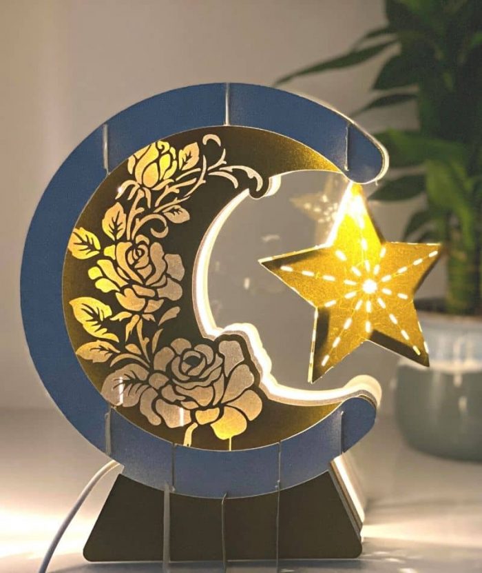 DIY Moon-star paper lamp template