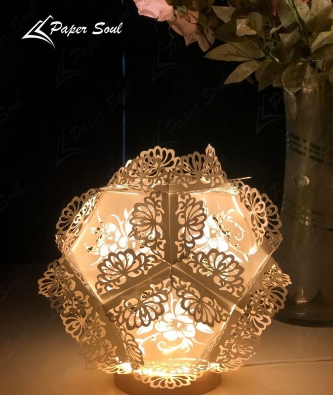 Christmas lantern craft template | Snowflake paper lantern DIY