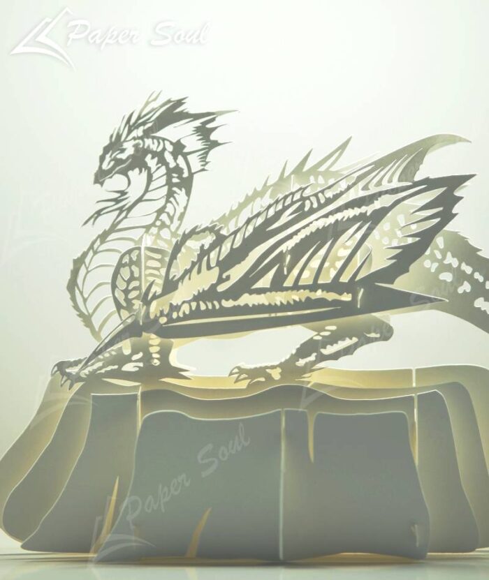 3D paper Dragon template