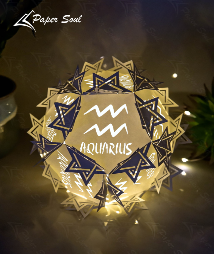 Aquarious paper lantern template