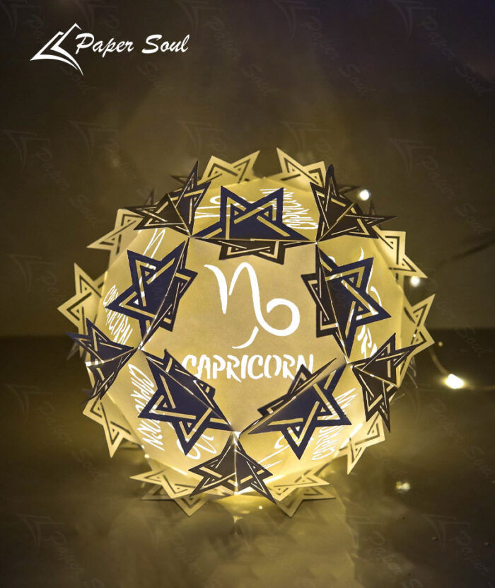 Capricorn zodiac paper lantern template
