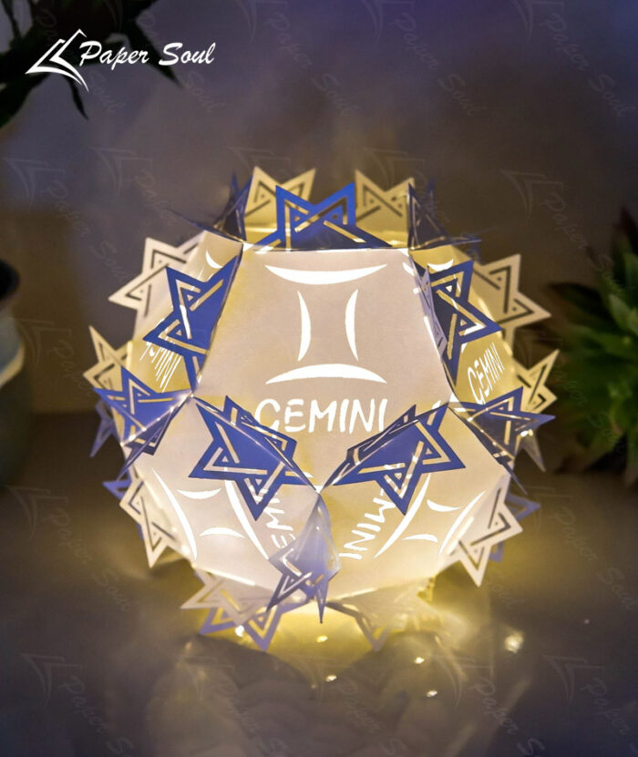Gemini zodiac paper lantern template