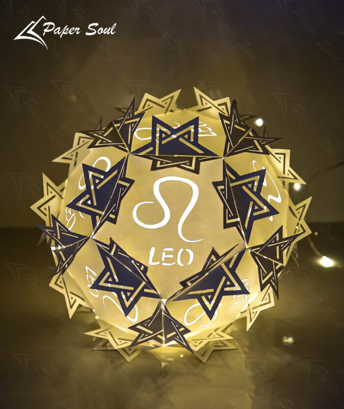leo zodiac paper lantern template