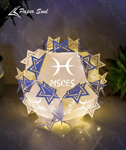 Pisces zodiac paper lantern template
