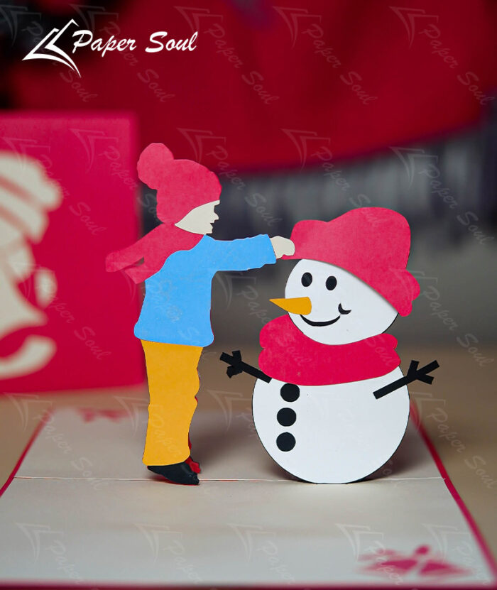 snowman pop-up card template