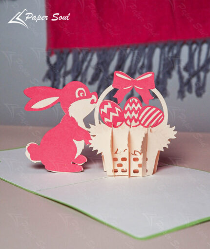 Easter bunny pop up card template