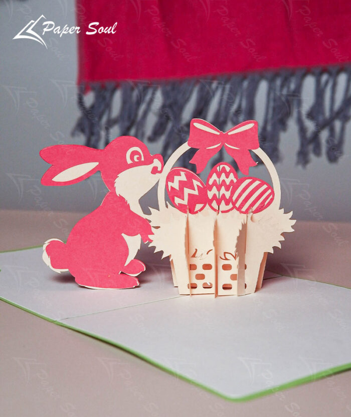 Easter bunny pop up card template