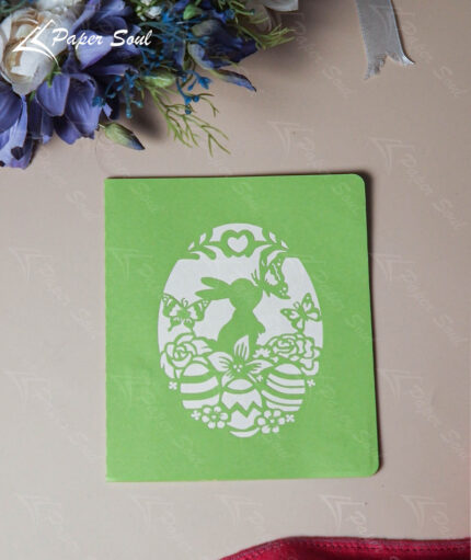 Easter bunny pop-up card template