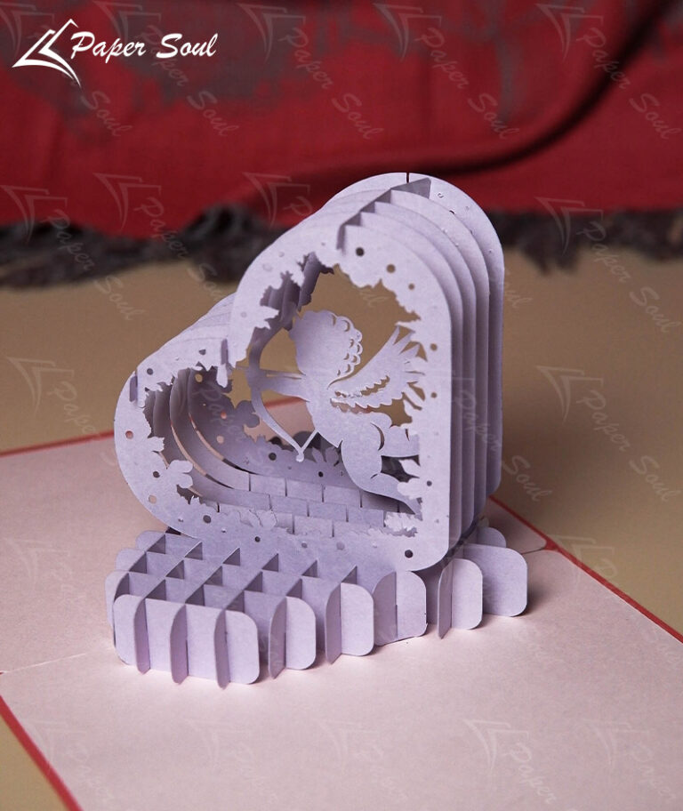 Cupid pop-up card template | Valentine's day pop up card template ...