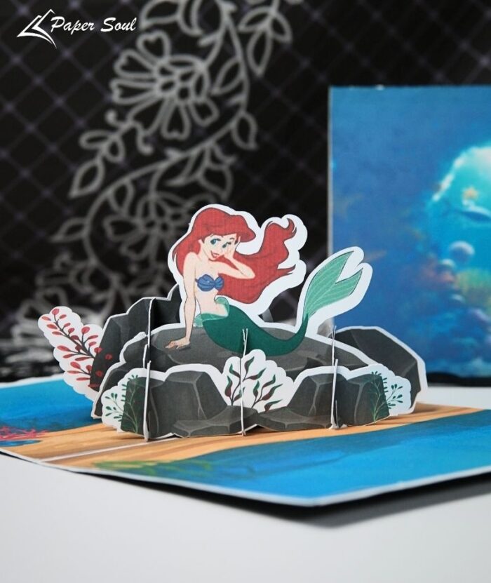 little mermaid pop-up card template