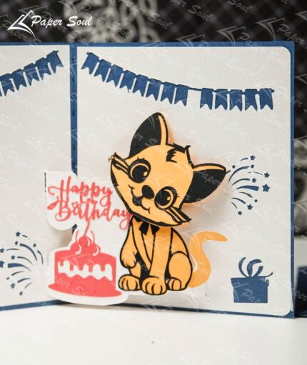 Cat pop up card DIY