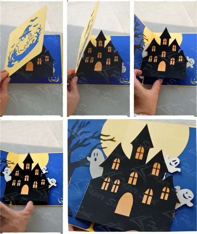 The images of the interactive card when it opens